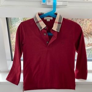 Burberry girls shirt size 5 in dark red